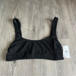 Good American Square Neck Compression Swim Bikini Top Black 2XL/3XL